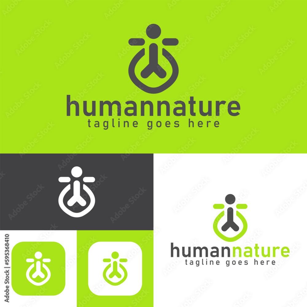 human nature logo design.simple Modern abstract vector illustration icon style design.minimal Black and white color. human nature logo design.simple Modern abstract vector illustration icon style design.minimal Black and white color.