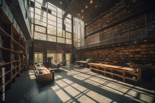 Library powered by solar energy. Generative AI