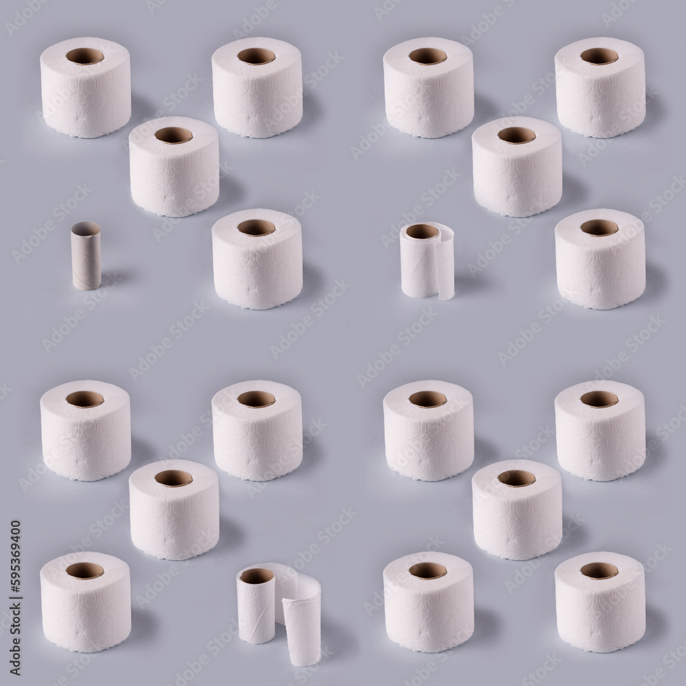 toilet paper on a blue background, seamless pattern toilet paper on a blue background, seamless pattern