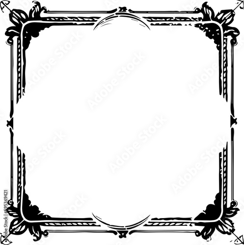 Western Vintage Line Art Pattern Drawing Frame