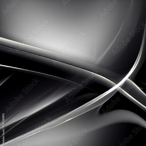 abstract background of black and white waves, Generative AI