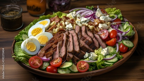Cobb salad with grilled steak