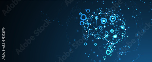 Artificial intelligence. Technology web background. Virtual concept