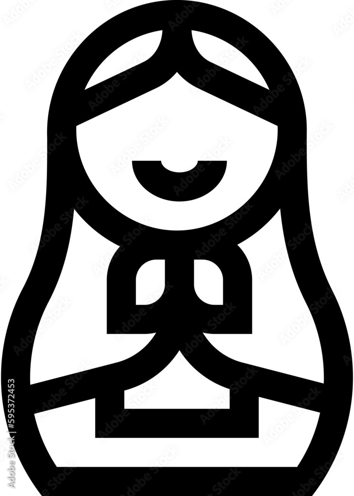 Transparent Matryoshka Doll icon. Matryoshka Doll isolated on transparent background. Transparent Matryoshka Doll icon. Matryoshka Doll isolated on transparent background.