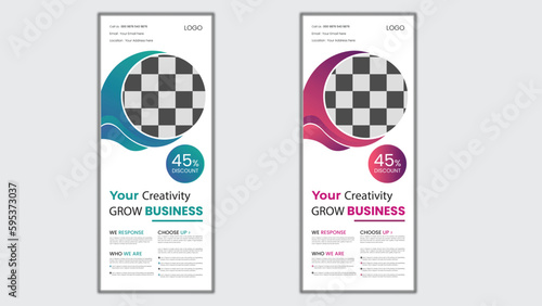creative business roll up banner design print .