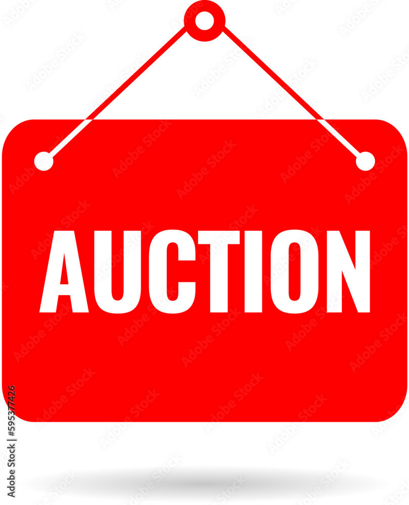 Auction vector hanging sign