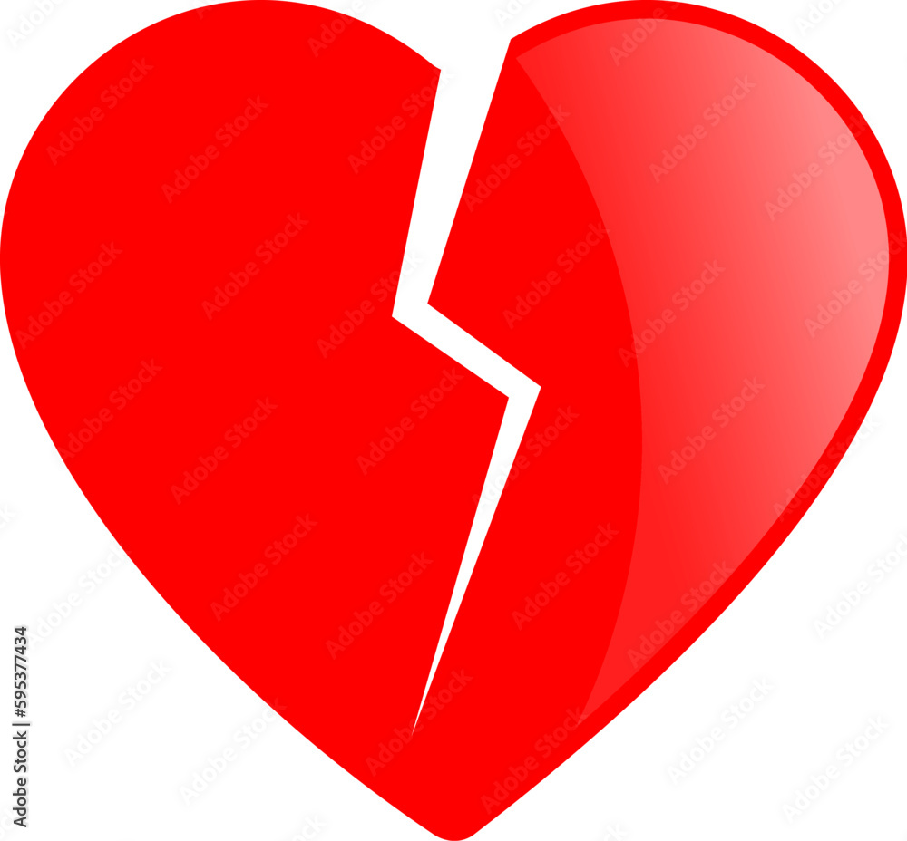 Broken heart vector icon