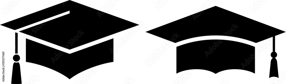 Academic graduation hat, mortarboard icon