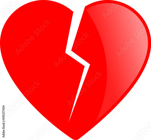 Obraz na płótnie Broken heart vector icon w salonie