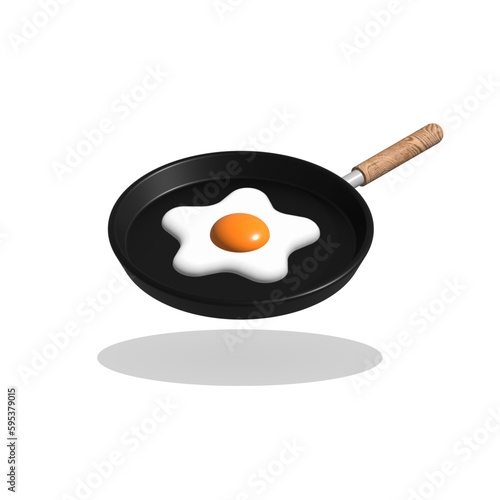 fried egg in a frying pan