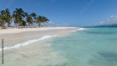 Fototapeta Naklejka Na Ścianę i Meble -  Caribbean Island of Cayo Levantado in Samana Bay, Dominican Republic
