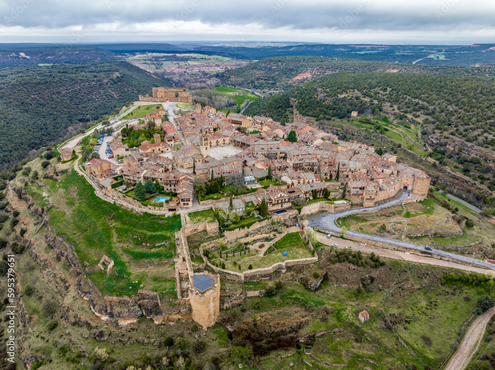 Pedraza in Segovia panoramic aerial view