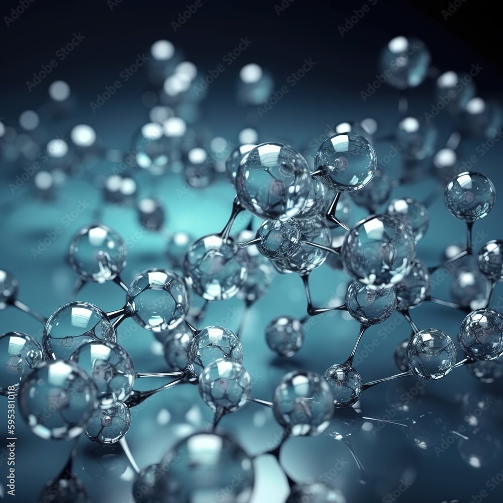 Science background with molecules and atoms. generative ai