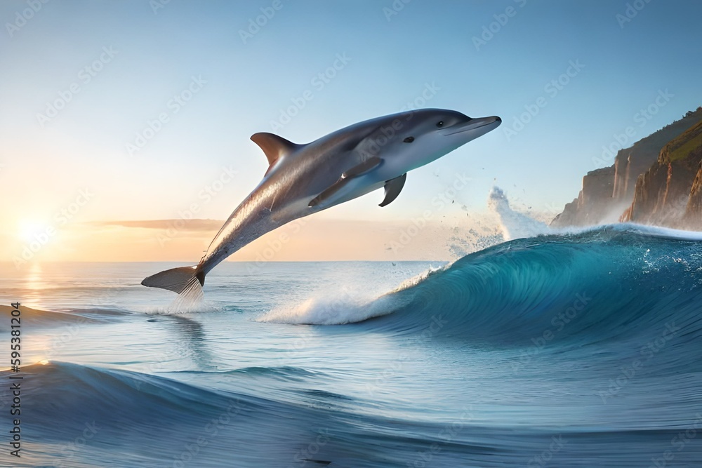 Fototapeta premium dolphin jumping out of water