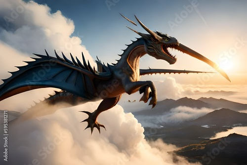 dragon flying in the sky © carl