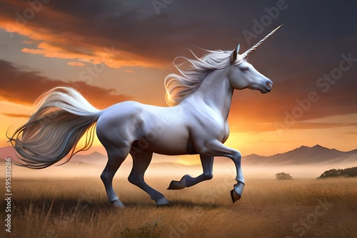 unicorn running in jungle