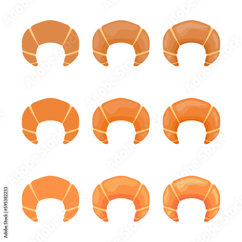 A vector drawn kifli illustration with various colors and amount of details