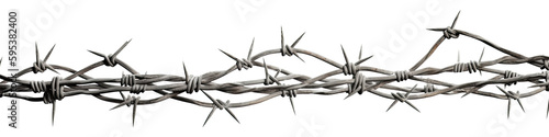 A barbed wire isolated on transparent background - Generative AI