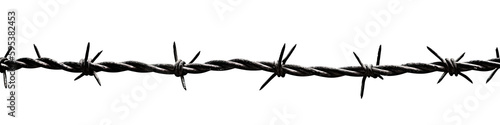 A barbed wire isolated on transparent background - Generative AI