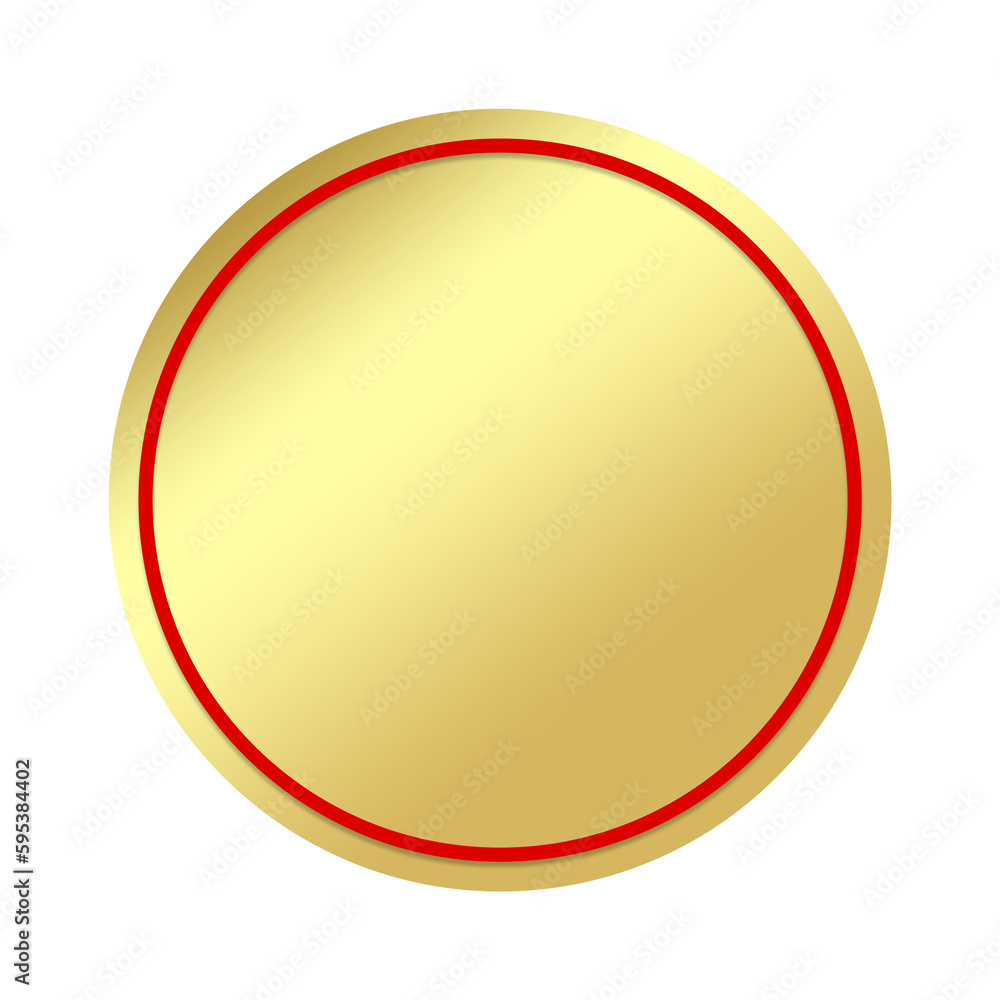 gold banner red circle frame and dot