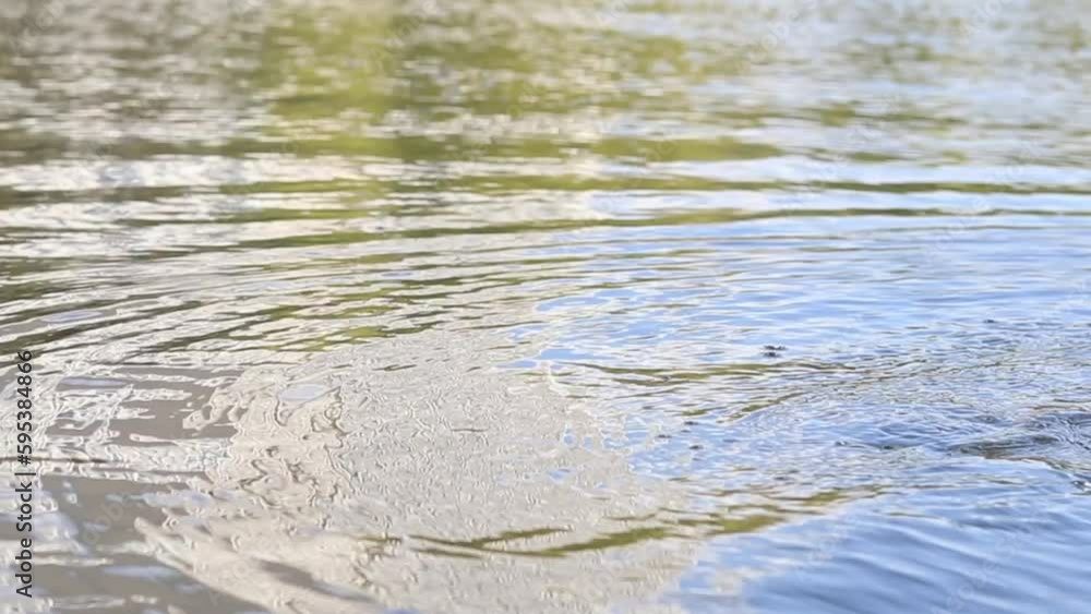 View of the water with highlights, sail on a boat on a river or lake. Ripples on the surface of the water. View of the water with highlights, sail on a boat on a river or lake. Ripples on the surface of the water.