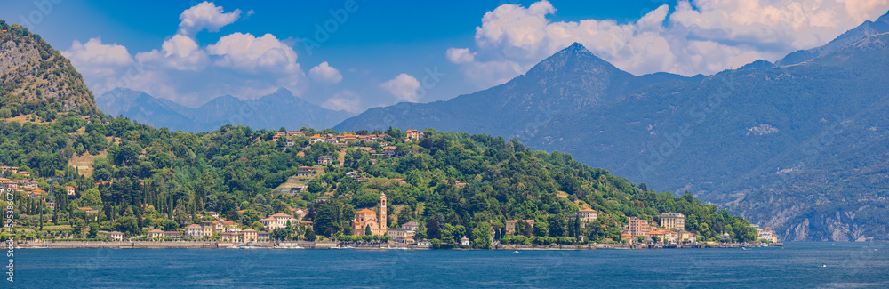 Varenna, town,  Panoramic View,  Lake Como, Italy