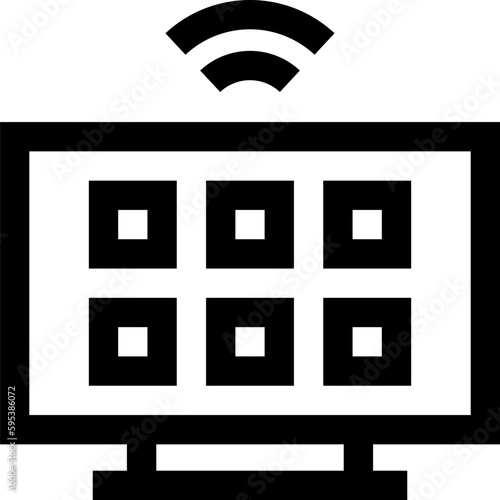 Transparent Smart Tv icon. Smart Tv isolated on transparent background.