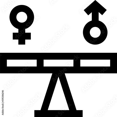 Transparent Gender Equality icon. Gender Equality isolated on transparent background.
