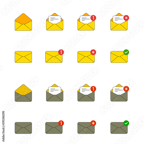 A set of icons for the email app.