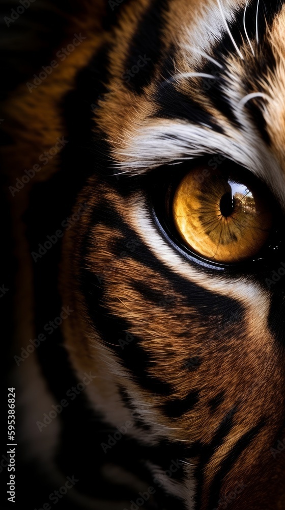 Close up of tiger. Generative AI