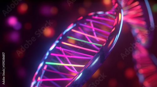 DNA double helix. Illustration AI Generative.