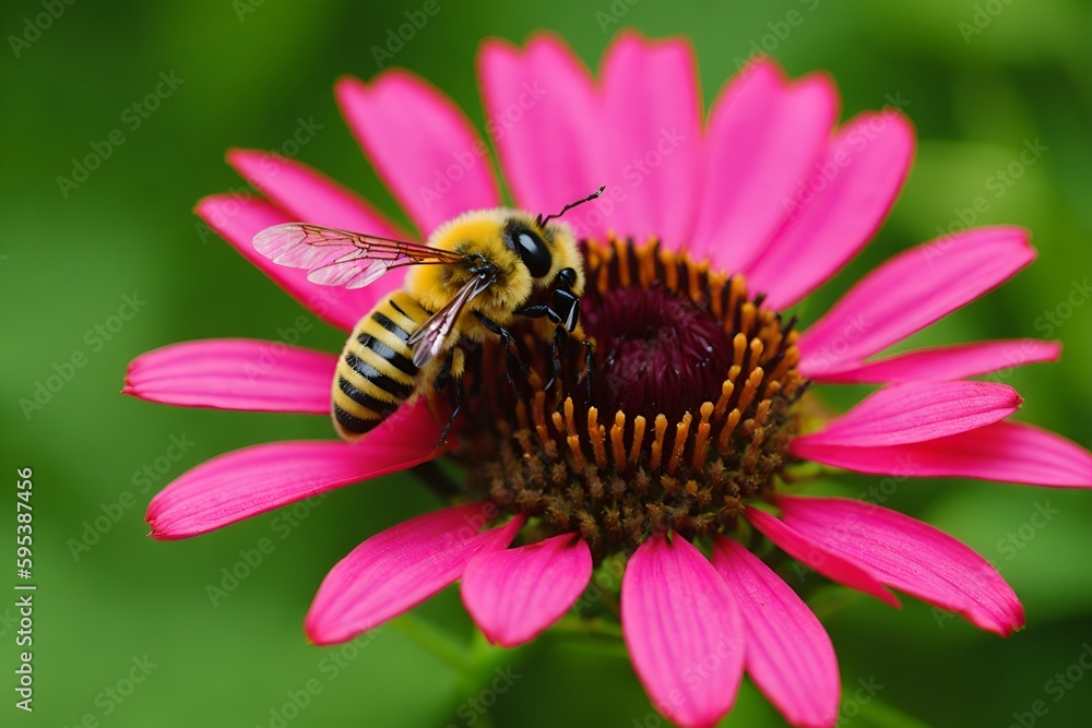 bee on a flower, endangered insect, care for the environment, pollinating bees, by ai generative bee on a flower, endangered insect, care for the environment, pollinating bees, by ai generative