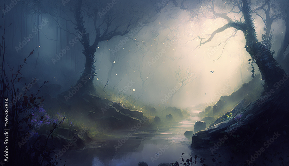 Generative AI: Dreamy Forest Clearing Serenity