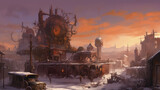 Steampunk Winter Landscape
Generative AI Technology