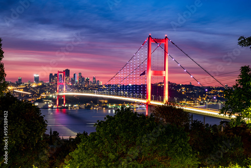 Bosporus Bridge "15th July Martyrs Bridge". (15 Temmuz Sehitler Koprusu). Istanbul / Turkey.