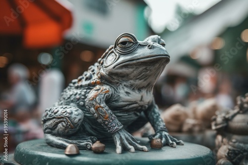 Money frog at the marketplace. Generative AI © Arnav
