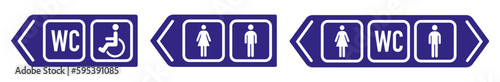 Men's and women's toilet for the disabled, parents' room. Illustration of a toilet for men, women with disabilities.