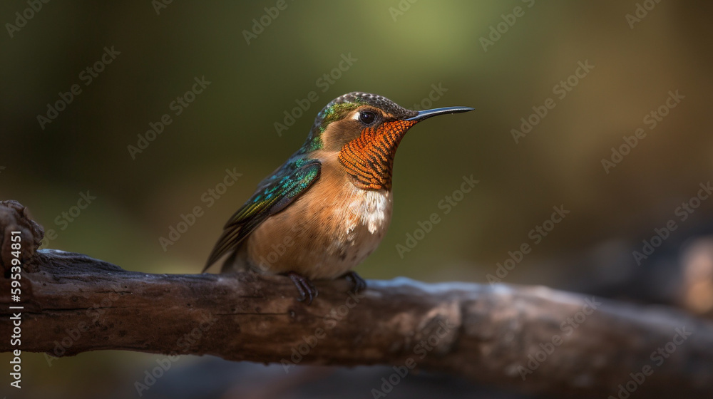 The Beautiful Endangered Rufous Hummingbird - Selasphorus Rufus - Generative AI. The Beautiful Endangered Rufous Hummingbird - Selasphorus Rufus - Generative AI.