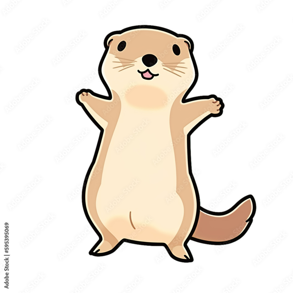 Kawaii black-tailed prairie dog, cartoon style Kawaii black-tailed prairie dog, cartoon style