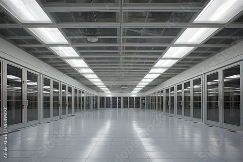 an empty spacious room with abundant natural light from multiple windows. Generative AI