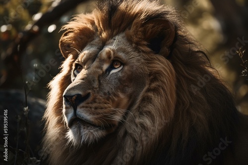 Majestic lion with a regal demeanor. Generative AI