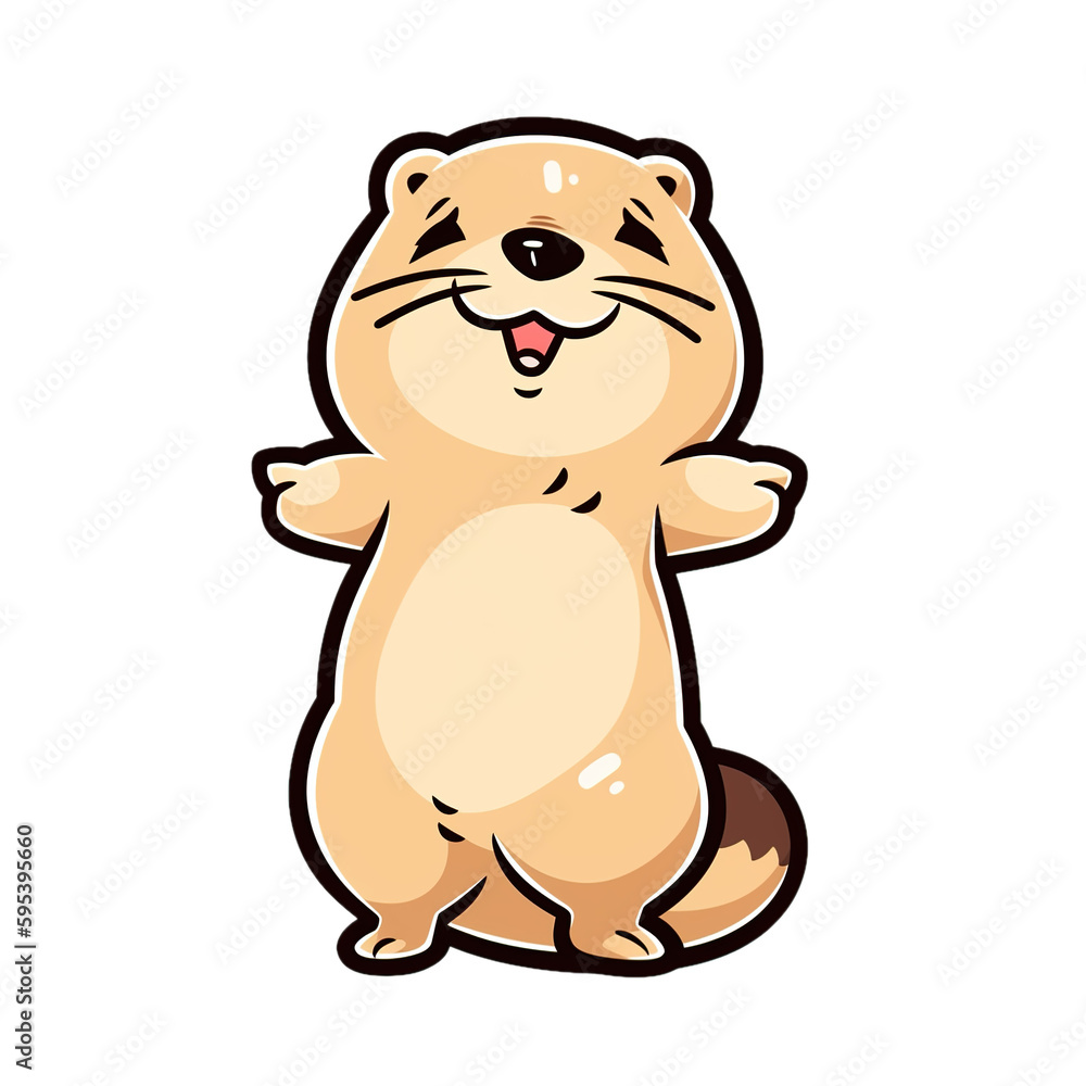 Kawaii black-tailed prairie dog, cartoon style Kawaii black-tailed prairie dog, cartoon style