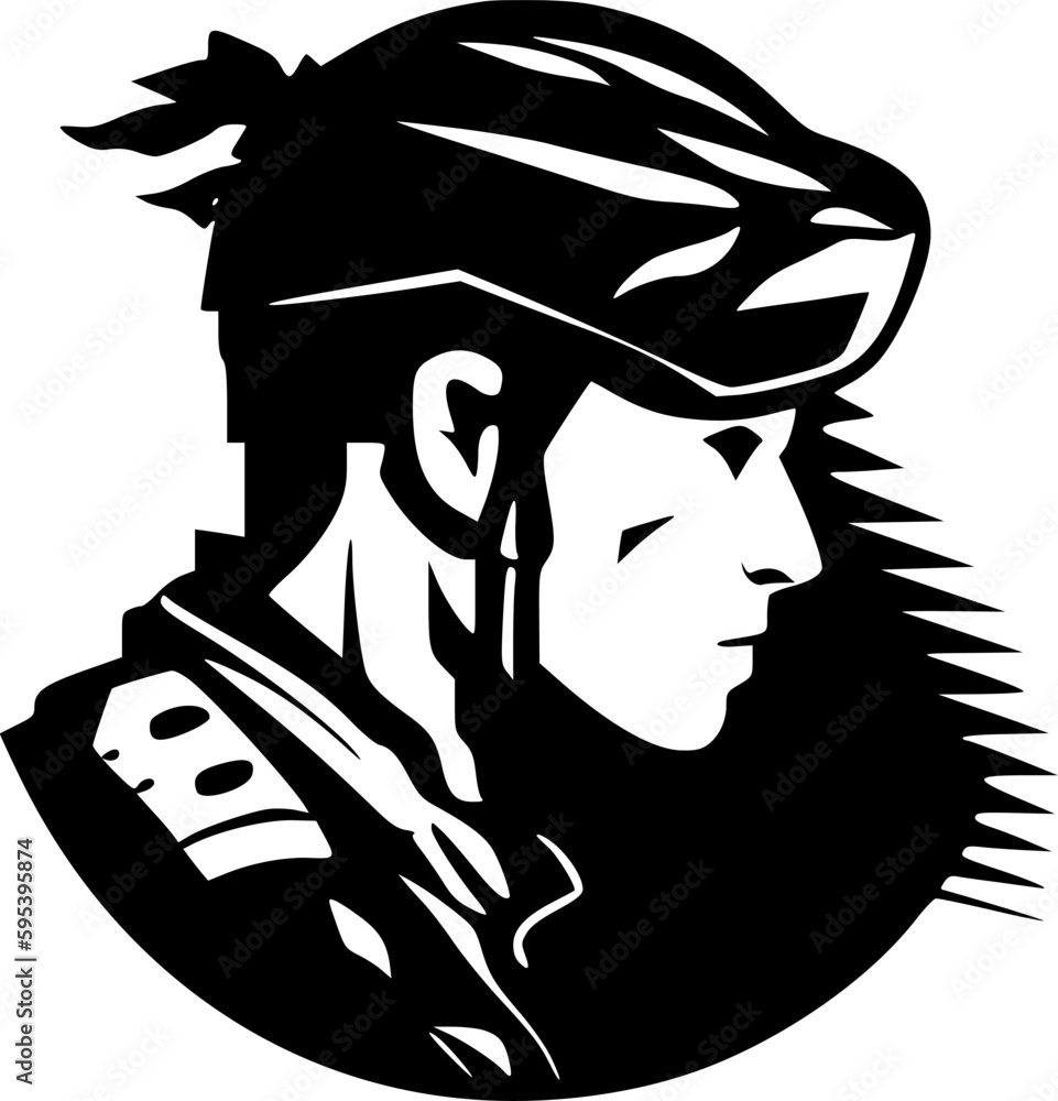 Military | Black and White Vector illustration Stock Vector | Adobe Stock
