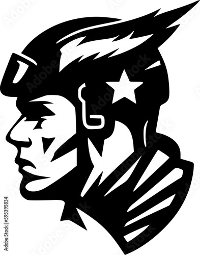 Military | Black and White Vector illustration