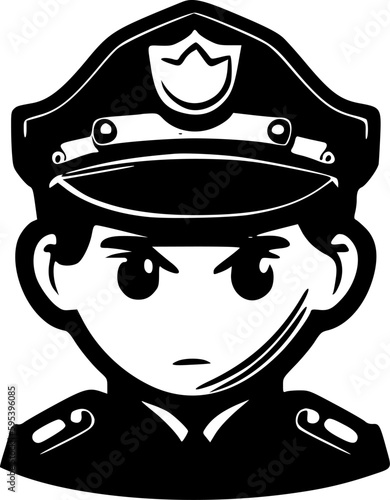 Police | Minimalist and Simple Silhouette - Vector illustration