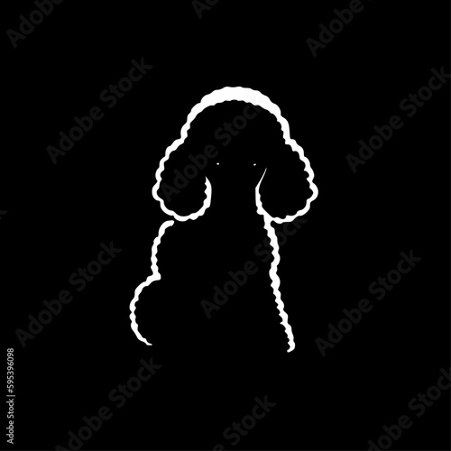 Poodle - Black and White Isolated Icon - Vector illustration