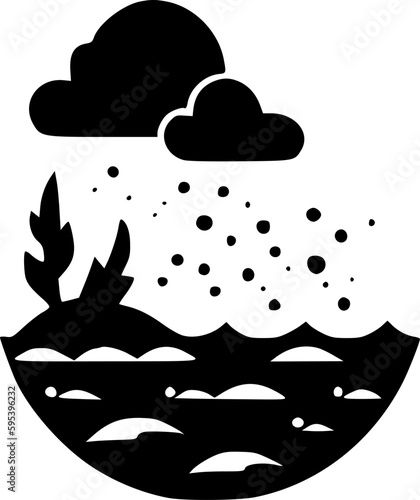 Sea | Black and White Vector illustration