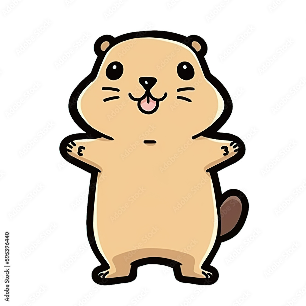 Kawaii cartoon style beaver graphic without background, transparent Kawaii cartoon style beaver graphic without background, transparent