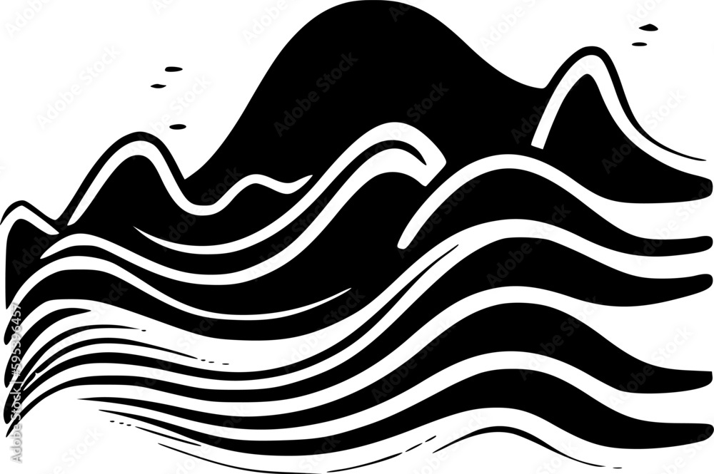 Waves - Minimalist and Flat Logo - Vector illustration Waves - Minimalist and Flat Logo - Vector illustration