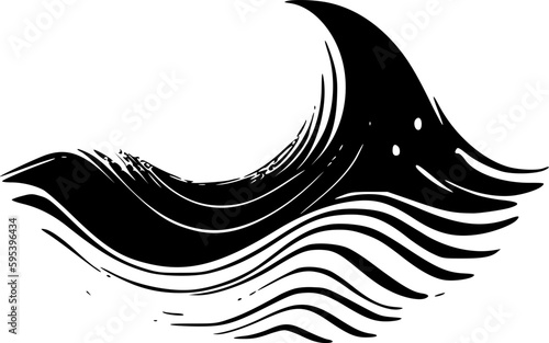 Waves | Black and White Vector illustration